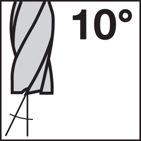 Spiralwinkel (Spanwinkel): 10